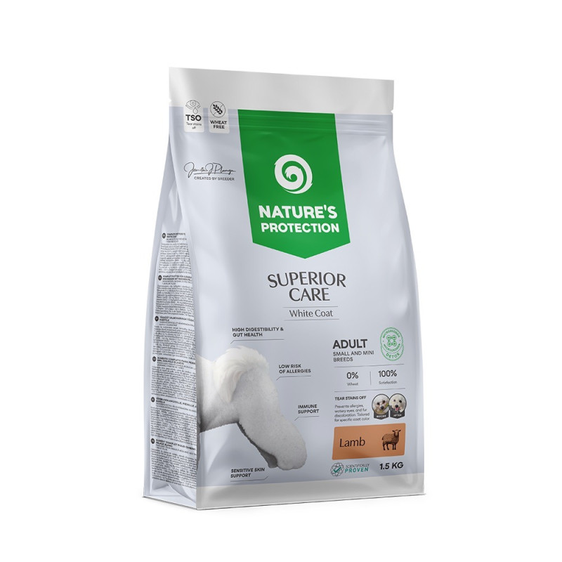 Nature's Protection Superior Care White Dogs Adult Small and Mini Breeds сухой корм для собак малых пород с белой шерстью 1.5 кг