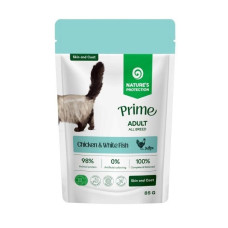 Nature's Protection Prime Cats Skin & Coat влажный корм для здоровья шерсти и кожи у котов, 85 г