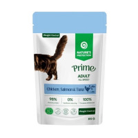 Nature's Protection Prime Cats Weight Control вологий корм з куркою, лососем та тунцем для котів із зайвою вагою, 85 г