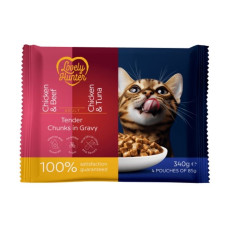 Lovely Hunter Cats Set Adult набор влажного корма для котов с курицей, говядиной и тунцом, 4 шт х 85 г