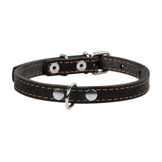 Collar шкіряний нашийник для собак, 32-40 см, чорний