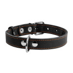 Collar шкіряний нашийник для собак, 38-50 см, чорний