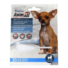 AnimAll VetLine Spot-On капли от блох и клещей для собак весом 1.5 - 4 кг