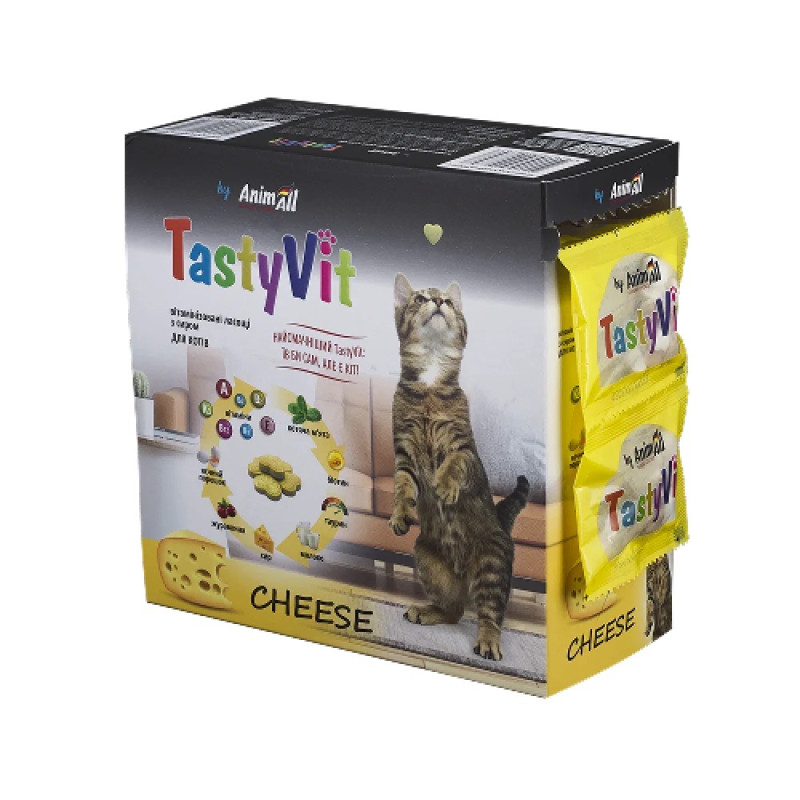 AnimAll TastyVit Cheese вітамінізовані ласощі для котів із сиром, 600 шт