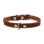 Collar шкіряний нашийник для собак, 32-40 см, коричневий