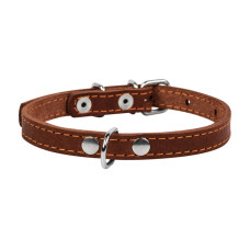 Collar шкіряний нашийник для собак, 22-30 см, коричневий