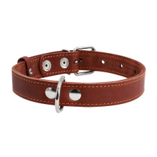 Collar шкіряний нашийник для собак, 38-50 см, коричневий