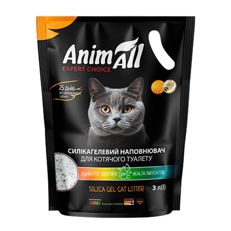 AnimAll Health Indicator силикагелевый наполнитель для кошачьего туалета с индикатором pH, 3 л