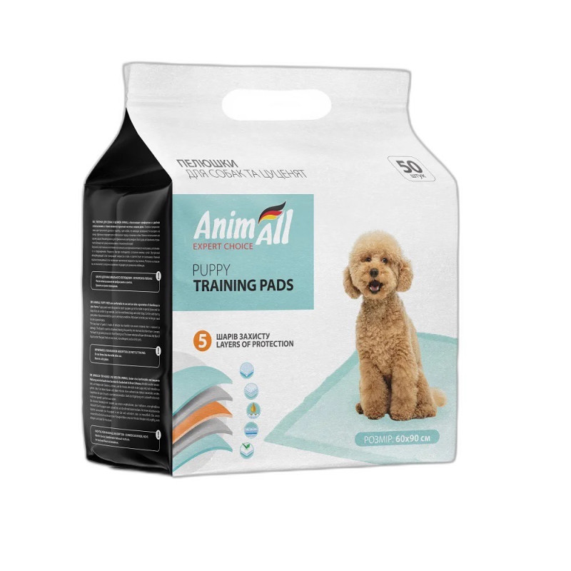AnimAll Puppy Training Pads одноразові пелюшки для собак, 60 х 90 см, 50 шт