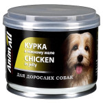 AnimAll Dog Chicken влажный корм для собак с курицей, 195 гр