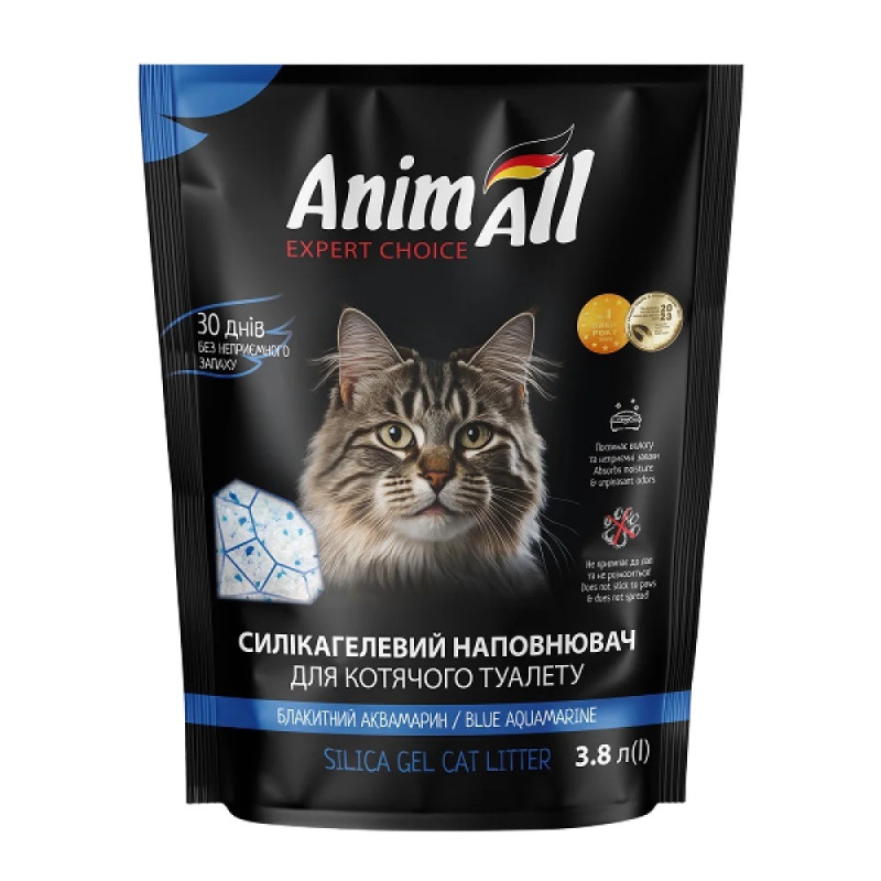 Animall Blue Aquamarine силікагелевий наповнювач для котячого туалету, 3.8 л