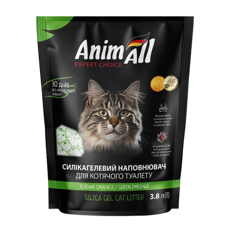 AnimAll Green Emerald силикагелевый наполнитель для кошачьих туалетов, 3.8 л