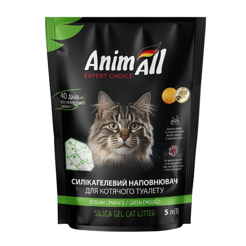 AnimAll Green Emerald силикагелевый наполнитель для кошачьих туалетов, 5 л