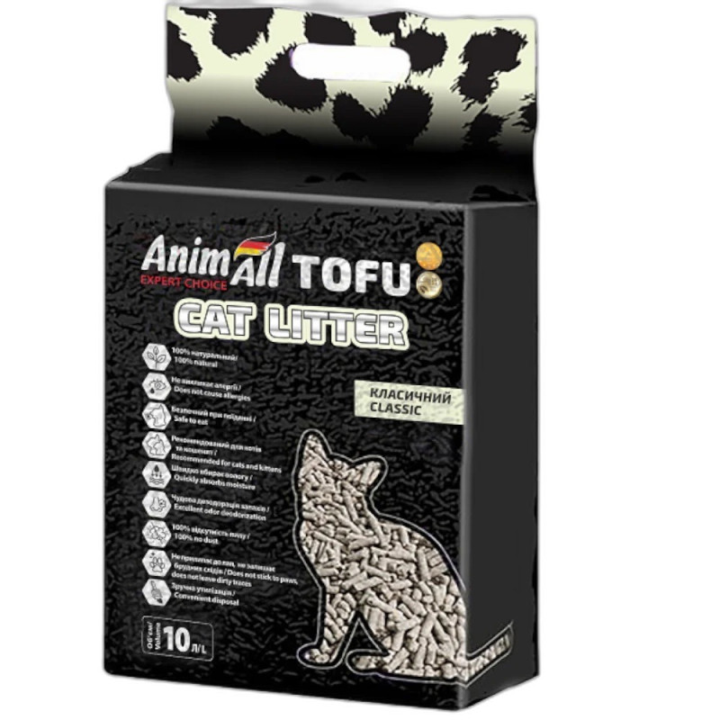 AnimAll Tofu Classic соевый наполнитель для кошачьего туалета, 10 л