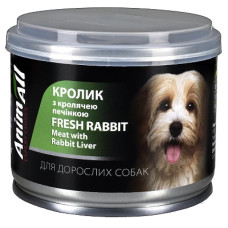 AnimAll Dog Fresh Rabbit влажный корм для собак с кроликом, 195 гр