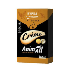 AnimAll Сreme Chicken Shrimps жидкое лакомство для котов с курицей и креветками, 6 шт х 15 гр