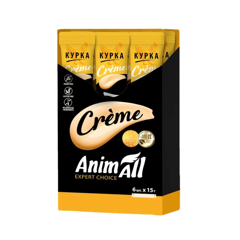 AnimAll Сreme Chicken жидкое лакомство для котов с курицей, 6 шт х 15 гр - фото 2
