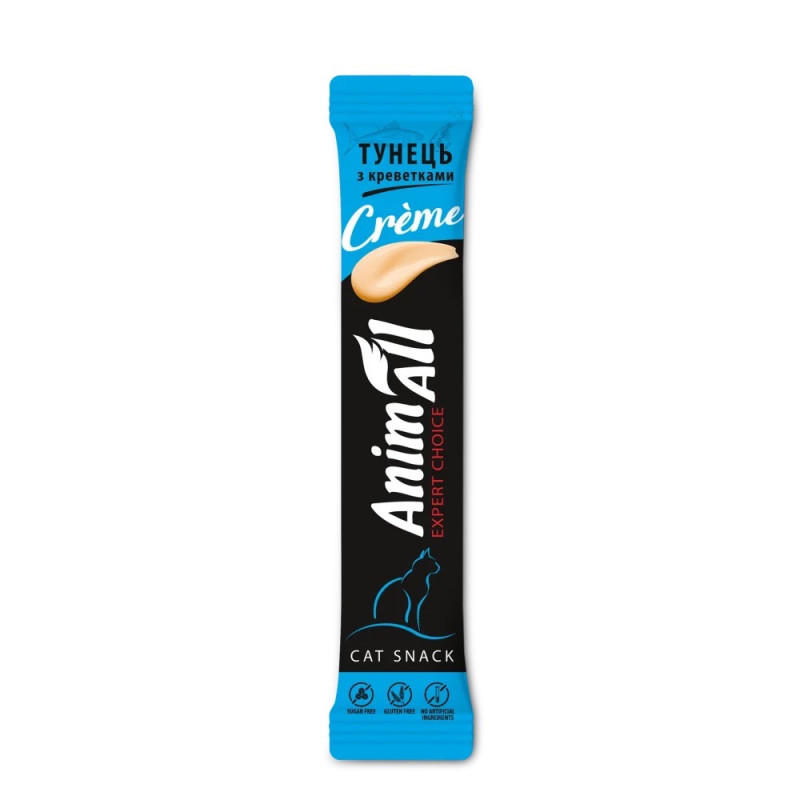 AnimAll Сreme Tuna Shrimp жидкое лакомство для котов с тунцом и креветками, 6 шт х 15 гр - фото 3