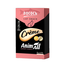 AnimAll Сreme Salmon рідкі ласощі для котів з лососем, 6 шт х 15 гр
