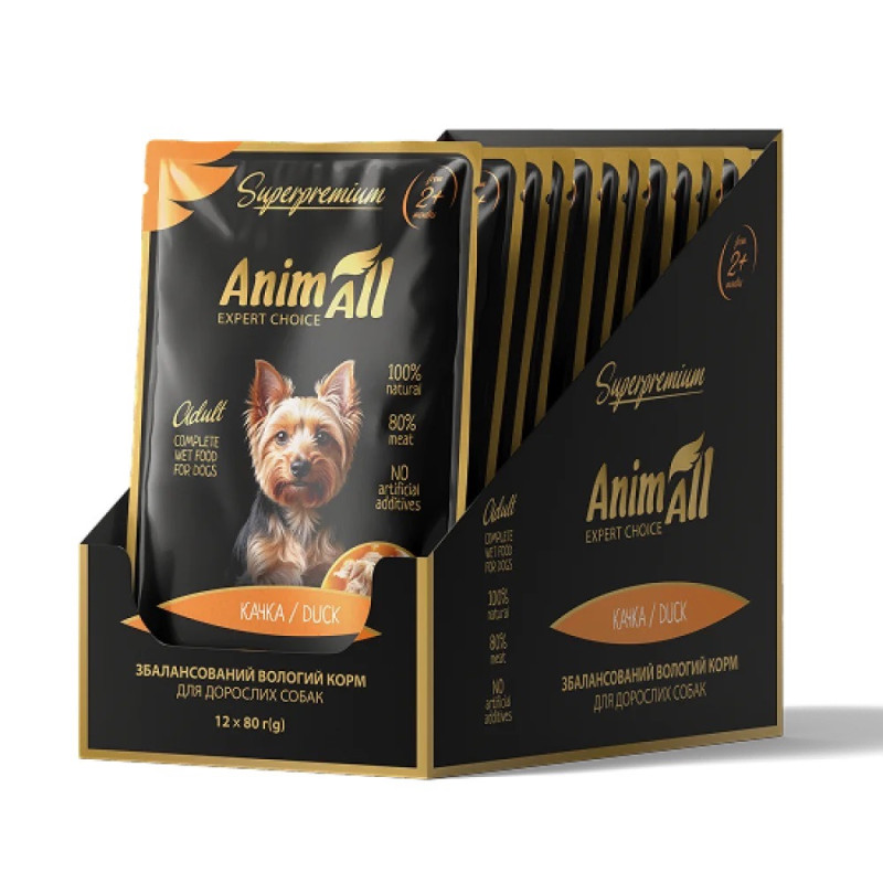 AnimAll Dog Duck вологий корм для собак з качкою, 80 гр - фото 3