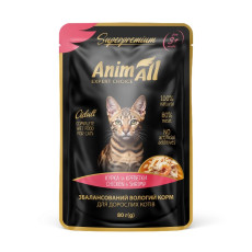 AnimAll Cat Chicken Shrimp влажный корм для котов с курицей и креветками, 80 гр