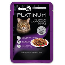 AnimAll Platinum Cat Turkey влажный корм для котов с индейкой, 85 гр