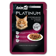 AnimAll Platinum Cat Beef вологий корм для котів з яловичиною, 85 гр