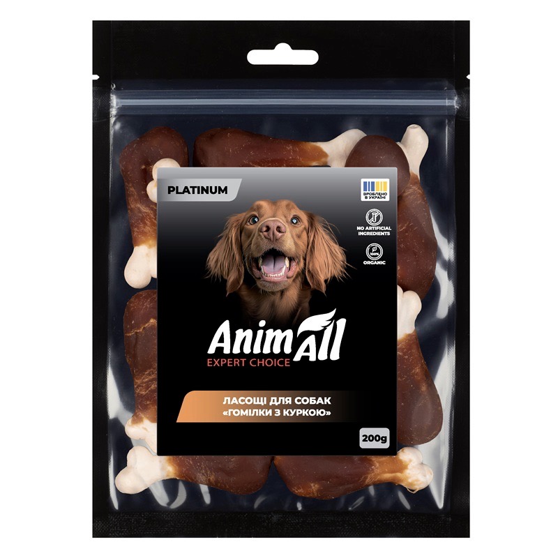 AnimAll Platinum лакомство для собак голень с курицей, 200 гр
