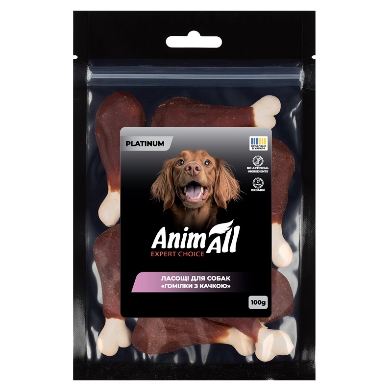 AnimAll Platinum лакомство для собак голень с уткой, 100 гр