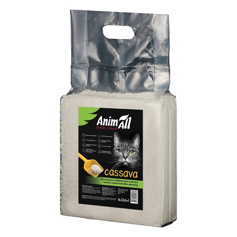 AnimAll Cassava Classic рослинний наповнювач для котячого туалету, 6 л - фото 2