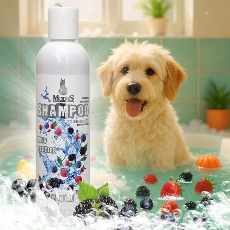 Modes Shampoo Wild Berries шампунь для собак и котов с ароматом лесных ягод, 250 мл - фото 2