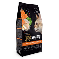 Savory Kitten Fresh Salmon With Marine Fish сухий корм для кошенят з лососем та морською рибою, 400 гр
