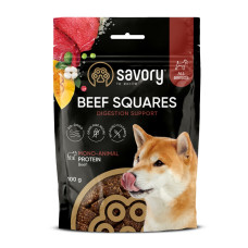 Savory Squares Digestion Support Beef лакомства для здорового пищеварения у собак, 100 г