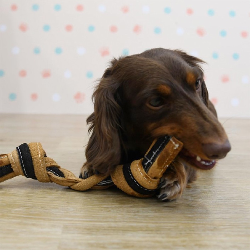 DoggyMan Leather Rope Bone іграшка для собак, 25 см - фото 2