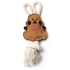 DoggyMan Leather Rabbit With Rope игрушка для собак, 23 см