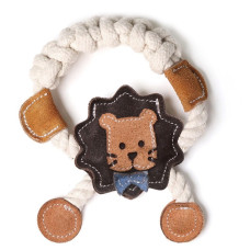 DoggyMan Leather Lion With Rope игрушка для собак, 15 см