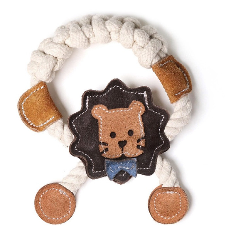 DoggyMan Leather Lion With Rope іграшка для собак, 15 см