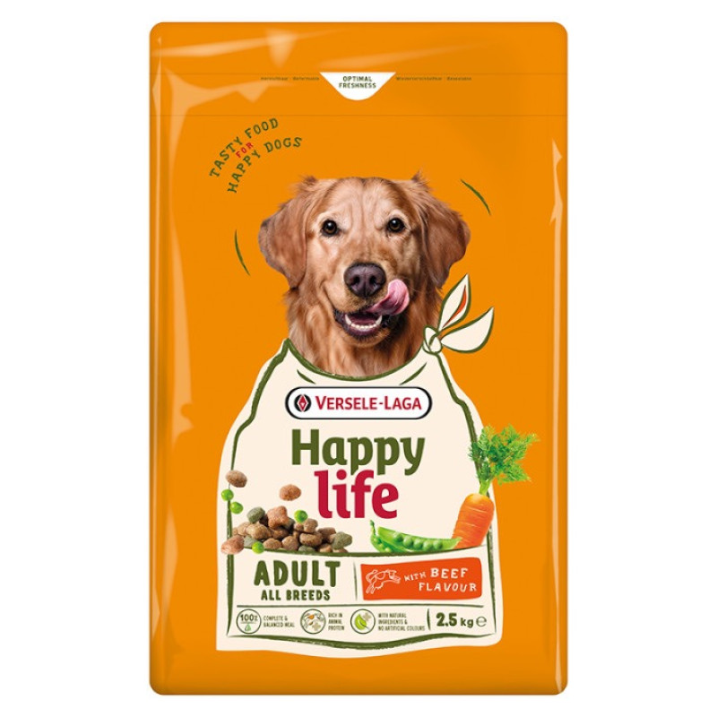 Happy Life Adult With Beef сухой корм для собак с говядиной 2.5 кг