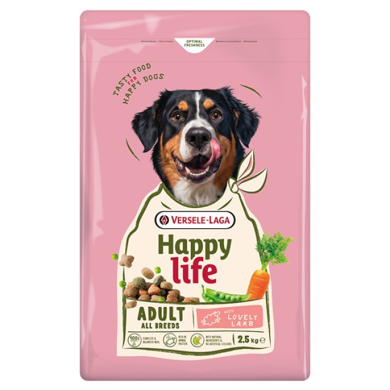 Happy Life Adult With Lamb сухой корм для собак с ягненком, 2.5 кг