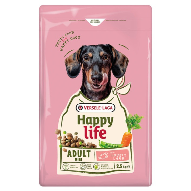 Happy Life Adult Mini With Lamb сухий корм для собак малих порід з ягнятком 2.5 кг