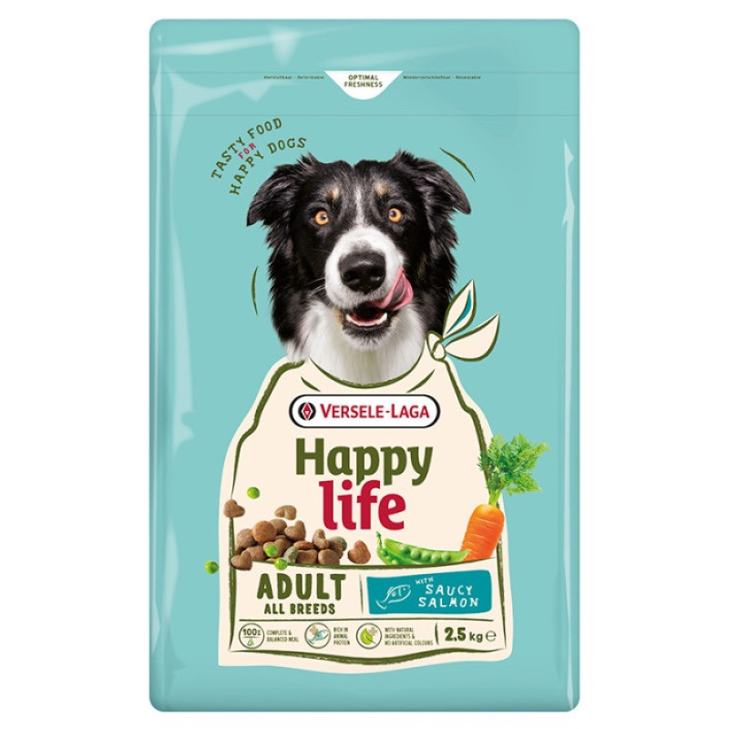 Happy Life Adult With Salmon сухой корм для собак с лососем 2.5 кг