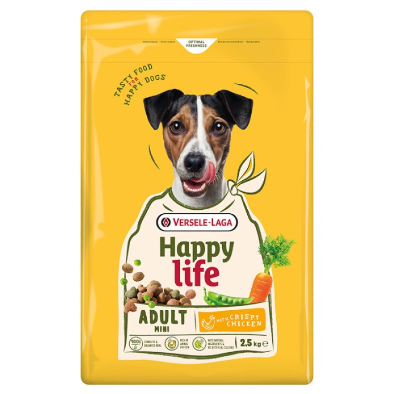 Happy Life Adult Mini With Chicken сухой корм с курицей для собак малых пород, 2.5 кг