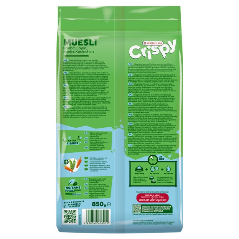 Versele-Laga Crispy Muesli Rabbits корм для кроликів, 850 г - фото 4