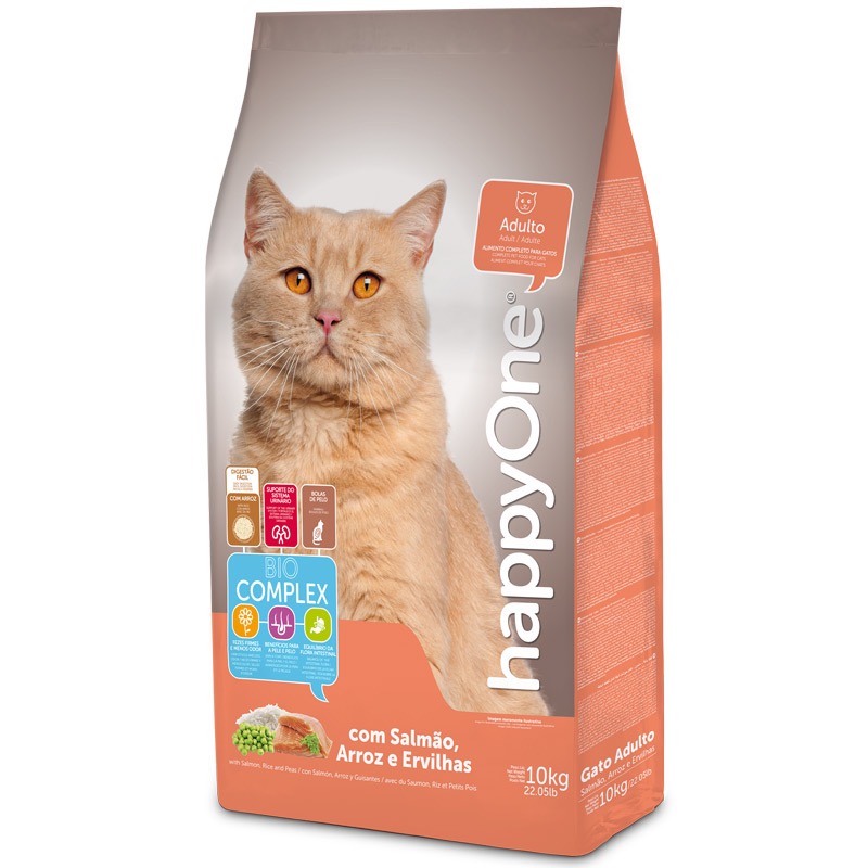 happyOne Adult Cat Salmon сухой корм для котов с лососем, 10 кг