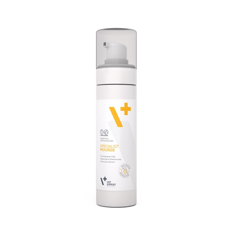 Vet Expert Specialist Mousse очищающий лечебный мусс для собак и котов, 150 мл