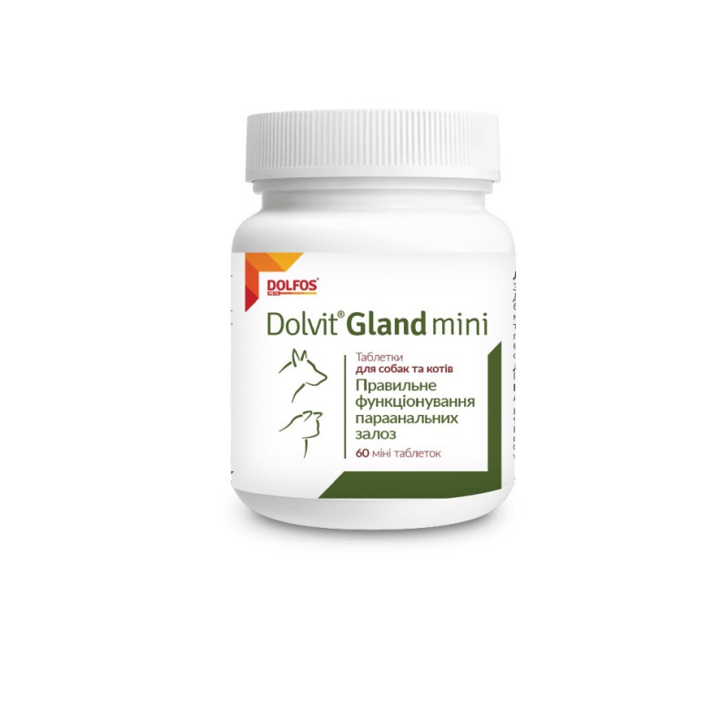 Dolvit Gland Mini витаминный комплекс для здоровья параанальных желез у котов и собак малых пород, 60 табл