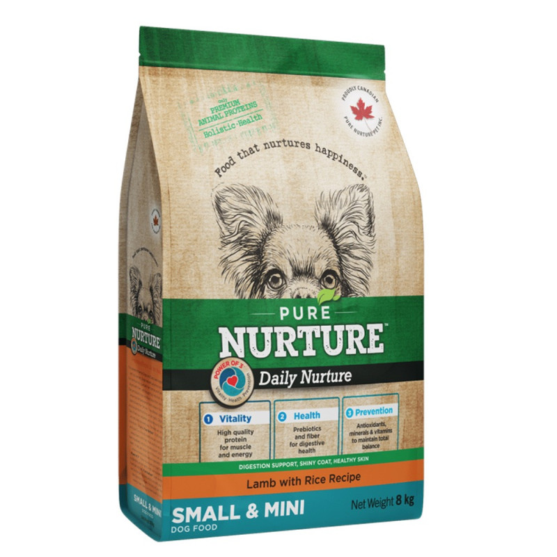Pure Nurture Daily Nurture Dog Small & Mini Sensitive сухой корм с ягненком для собак малых пород, 8 кг