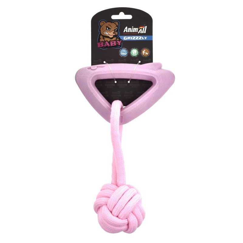 AnimAll GrizZzly Baby игрушка для собак, 16 см, розовый