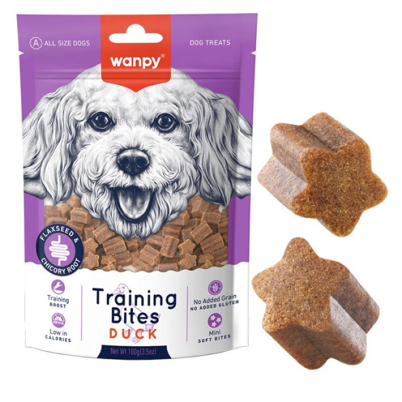 Wanpy Training Bites With Duck лакомство для дрессировки собак с уткой, 100 г