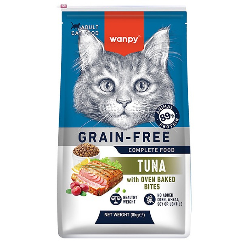 Wanpy Adult Cat GF Tuna сухой корм с тунцом для котов, 8 кг